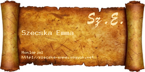 Szecska Emma névjegykártya