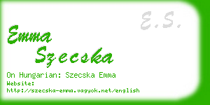 emma szecska business card